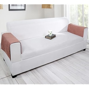 printed sofa arm rest cover  heavy antiskid backing  easily machine washable  sofa arm rest protector for couch or home living area - 22 x 22 inches - 2pc terracotta
