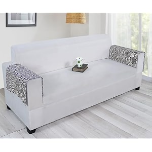 printed sofa arm rest cover  heavy antiskid backing  easily machine washable  sofa arm rest protector for couch or home living area - 22 x 22 inches - 2pc navy damask
