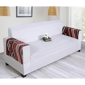 printed sofa arm rest cover  heavy antiskid backing  easily machine washable  sofa arm rest protector for couch or home living area - 22 x 22 inches - 2pc multicolor