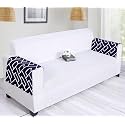 Printed Sofa Arm Rest Cover | Heavy Antiskid Backing | Easily Machine Washable | Sofa Arm Rest Protector for Couch or Home Living Area - (22 X 22 Inches - 2Pc) Navy