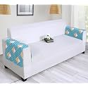 Printed Sofa Arm Rest Cover | Heavy Antiskid Backing | Easily Machine Washable | Sofa Arm Rest Protector for Couch or Home Living Area - (22 X 22 Inches - 2Pc) Multicolor Blue