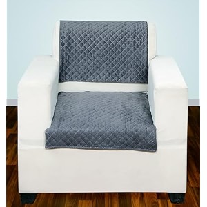 printed sofa seat cover for 1 seater  heavy antiskid backing  quilted velvet  machine washable  durable sofa seat runner for couch living room 1 seater grey