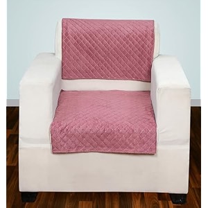printed sofa seat cover for 1 seater  heavy antiskid backing  quilted velvet  machine washable  durable sofa seat runner for couch living room 1 seater pink