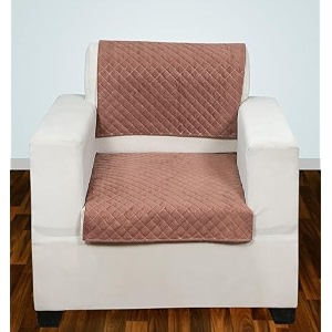 printed sofa seat cover for 1 seater  heavy antiskid backing  quilted velvet  machine washable  durable sofa seat runner for couch living room 1 seater terracotta