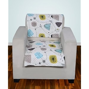 printed sofa seat cover for 1 seater  heavy antiskid backing  quilted velvet  machine washable  durable sofa seat runner for couch living room 1 seater white floral