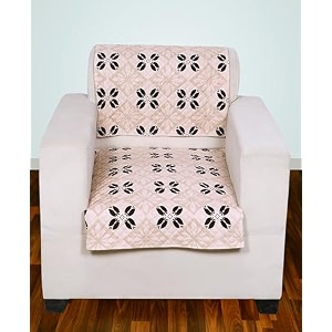 printed sofa seat cover for 1 seater  heavy antiskid backing  quilted velvet  machine washable  durable sofa seat runner for couch living room 1 seater beige damask