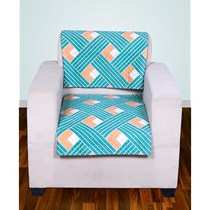 printed sofa seat cover for 1 seater  heavy antiskid backing  quilted velvet  machine washable  durable sofa seat runner for couch living room 1 seater multicolor blue