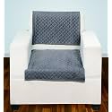 Printed Sofa Seat Cover for 1 Seater | Heavy Antiskid Backing | Quilted Velvet | Machine Washable | Durable Sofa Seat Runner for Couch, Living Room (1 Seater) Grey