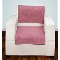 Printed Sofa Seat Cover for 1 Seater | Heavy Antiskid Backing | Quilted Velvet | Machine Washable | Durable Sofa Seat Runner for Couch, Living Room (1 Seater) Pink