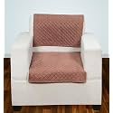 Printed Sofa Seat Cover for 1 Seater | Heavy Antiskid Backing | Quilted Velvet | Machine Washable | Durable Sofa Seat Runner for Couch, Living Room (1 Seater) Terracotta