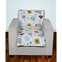 Printed Sofa Seat Cover for 1 Seater | Heavy Antiskid Backing | Quilted Velvet | Machine Washable | Durable Sofa Seat Runner for Couch, Living Room (1 Seater) White Floral