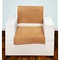 Printed Sofa Seat Cover for 1 Seater | Heavy Antiskid Backing | Quilted Velvet | Machine Washable | Durable Sofa Seat Runner for Couch, Living Room (1 Seater) Tan Brown