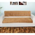 Printed Sofa Seat Cover for 2 Seater | Heavy Antiskid Backing | Quilted Velvet | Machine Washable | Durable Sofa Seat Runner for Couch, Living Room (2 Seater) Tan Brown