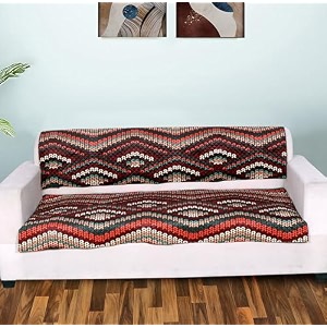 printed sofa seat cover for 3 seater  heavy antiskid backing  quilted velvet  machine washable  durable sofa seat runner for couch living room 3 seater multicolor