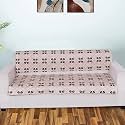 Printed Sofa Seat Cover for 3 Seater | Heavy Antiskid Backing | Quilted Velvet | Machine Washable | Durable Sofa Seat Runner for Couch, Living Room (3 Seater) Beige Damask