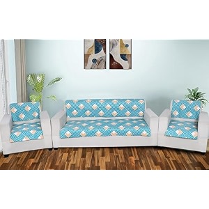 printed sofa seat cover for 5 seater  heavy antiskid backing  machine washable  durable sofa seat runner for couch living room 3 seater  1 seater  1 seater multicolor blue