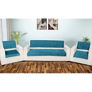 printed sofa seat cover for 5 seater  heavy antiskid backing  quilted  machine washable  durable sofa seat runner for couch living room 3 seater  1 seater  1 seater teal