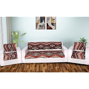 printed sofa seat cover for 5 seater  heavy antiskid backing  quilted  machine washable  durable sofa seat runner for couch living room 3 seater  1 seater  1 seater multicolor
