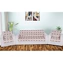 Printed Sofa Seat Cover for 5 Seater | Heavy Antiskid Backing | Quilted | Machine Washable | Durable Sofa Seat Runner for Couch, Living Room (3 Seater + 1 Seater + 1 Seater) Beige Damask