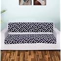 Printed Sofa Seat Cover for 5 Seater | Heavy Antiskid Backing | Quilted Velvet | Machine Washable | Durable Sofa Seat Runner for Couch, Living Room (3 Seater + 2 Seater) Navy
