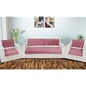 Printed Sofa Seat Cover for 5 Seater | Heavy Antiskid Backing | Quilted | Machine Washable | Durable Sofa Seat Runner for Couch, Living Room (3 Seater + 1 Seater + 1 Seater) Pink