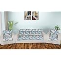 Printed Sofa Seat Cover for 5 Seater | Heavy Antiskid Backing | Machine Washable | Durable Sofa Seat Runner for Couch, Living Room (3 Seater + 1 Seater + 1 Seater) Blue Abstract