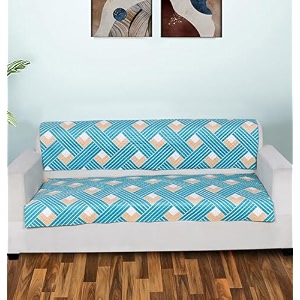 printed sofa seat cover for 7 seater  heavy antiskid backing  machine washable  durable sofa seat runner for couch living room 3 seater  2 seater  2 seater multicolor blue