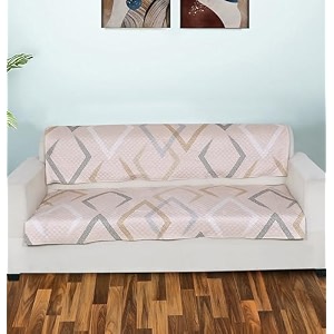printed sofa seat cover for 7 seater  heavy antiskid backing  quilted  machine washable  durable sofa seat runner for couch living room 3 seater  2 seater  2 seater cream