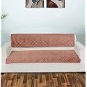 Printed Sofa Seat Cover for 7 Seater | Heavy Antiskid Backing | Quilted | Machine Washable | Durable Sofa Seat Runner for Couch, Living Room (3 Seater + 2 Seater + 2 Seater) Terracotta