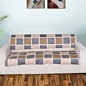 Printed Sofa Seat Cover for 7 Seater | Heavy Antiskid Backing | Quilted | Machine Washable | Durable Sofa Seat Runner for Couch, Living Room (3 Seater + 2 Seater + 2 Seater) Brown