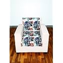 Printed Sofa Slip Cover for 1 Seater with Heavy Antiskid Backing &amp; Easily Machine Washable Sofa seat Runner for Couch (22 Inch X 22 Inch-2 Pcs) D5