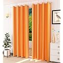 Polyester Solid Plain Eyelet Door Curtains 9 feet Long Set of 2, Aqua Blue