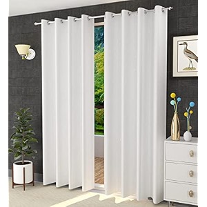 fabrilia polyester solid plain eyelet window curtains 5 feet long set of 2 white