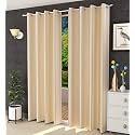 Fabrilia Polyester Solid Plain Eyelet Window Curtains 5 feet Long Set of 2, Cream