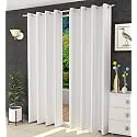 Fabrilia Polyester Solid Plain Eyelet Window Curtains 5 feet Long Set of 2, White