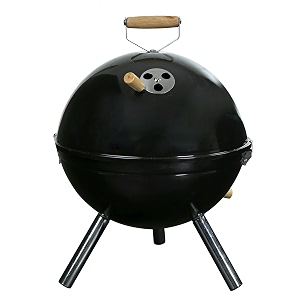 fabrilla charcoal barbeque grill set black round with 4 skewers