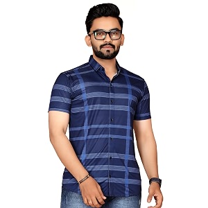 FABRIPPLE Mens Printed Half Sleeve Shirt for