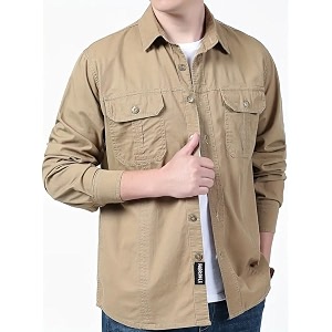 FABRIPPLE Mens Cargo Jacket Shirt 100