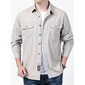 FABRIPPLE Mens Cargo Jacket Shirt 100