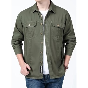 FABRIPPLE Mens Cargo Jacket Shirt 100