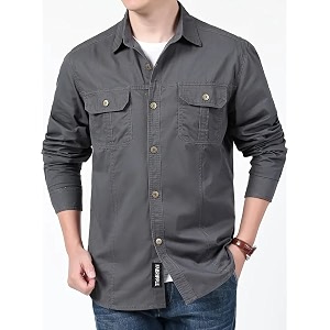 FABRIPPLE Mens Cargo Jacket Shirt 100