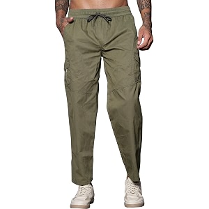 FABRIPPLE Mens Heavy-Duty Cotton Cargo Pants -
