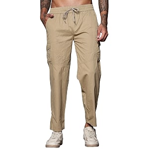 FABRIPPLE Mens Heavy-Duty Cotton Cargo Pants -