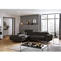 Fabrique Hembrella 4 Seater L-Shaped Suede Fabric Sofa Set | Modern, Luxurious, &amp; Comfortable Furniture for Home Office, Guests, &amp; Living Room | Stainless Steel Legs for Easy Move | Matt Brown (RHS)