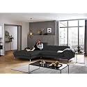 Fabrique Hembrella 4 Seater L-Shaped Suede Fabric Sofa Set | Modern, Luxurious, &amp; Comfortable Furniture for Home Office, Guests, &amp; Living Room | Stainless Steel Legs for Easy Move | Foil Grey (RHS)