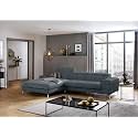 Fabrique Hembrella 4 Seater L-Shaped Suede Fabric Sofa Set | Modern, Luxurious, &amp; Comfortable Furniture for Home Office, Guests, &amp; Living Room | Stainless Steel Legs for Easy Move | Cobalt Blue (RHS)