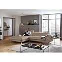 Fabrique Hembrella 4 Seater L-Shaped Suede Fabric Sofa Set | Modern, Luxurious, &amp; Comfortable Furniture for Home Office Guests &amp; Living Room | Stainless Steel Legs for Easy Move | Classic Grey (RHS)
