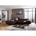 Fabrique Hembrella 4 Seater L-Shaped Suede Fabric Sofa Set | Modern, Luxurious, &amp; Comfortable Furniture for Home Office, Guests, &amp; Living Room | Stainless Steel Legs for Easy Move | Dark Purple (RHS)