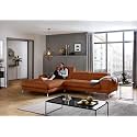 Fabrique Hembrella 4 Seater L-Shaped Suede Fabric Sofa Set | Modern, Luxurious, &amp; Comfortable Furniture for Home Office, Guests, &amp; Living Room | Stainless Steel Legs for Easy Move | Tan Brown (RHS)