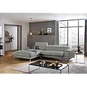 Fabrique Hembrella 4 Seater L-Shaped Suede Fabric Sofa Set | Modern, Luxurious, &amp; Comfortable Furniture for Home Office, Guests, &amp; Living Room | Stainless Steel Legs for Easy Move | Ash Grey (RHS)